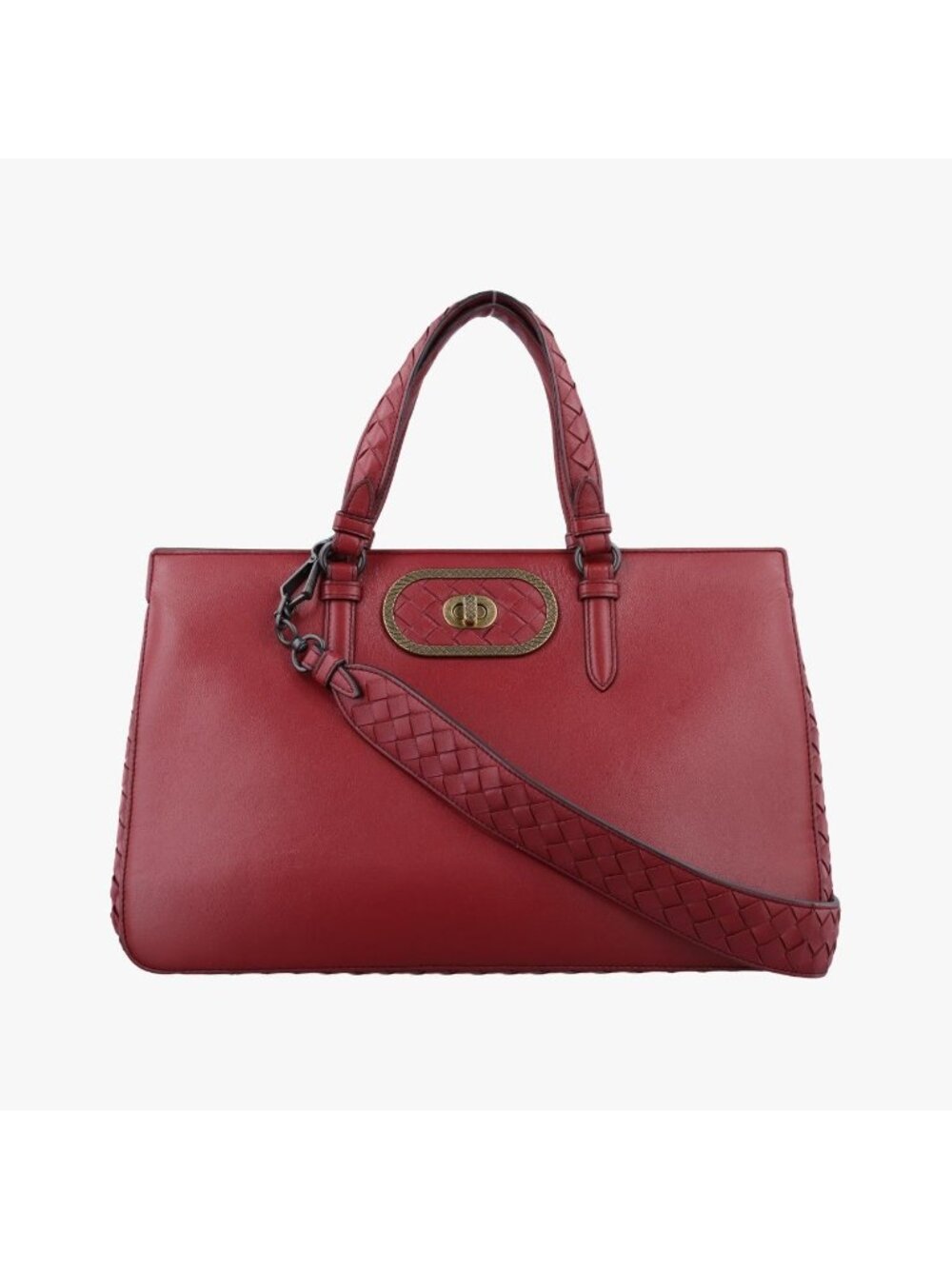 Bottega Veneta Intrecciato Eritica Red Lambskin